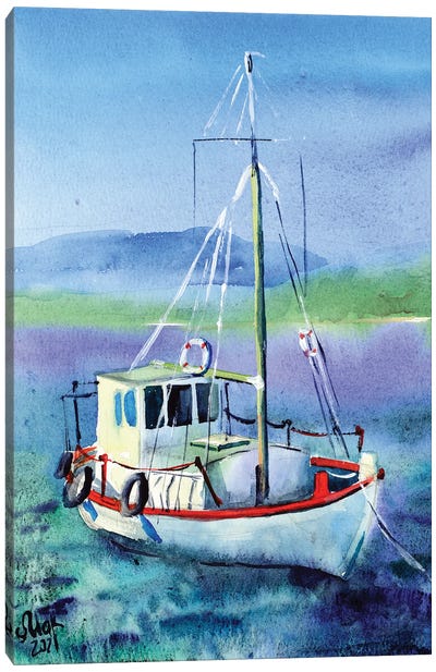 Sailboat Ocean Canvas Art Print - Nataly Mak