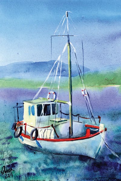 Nataly Mak: Sailboat Ocean by Nataly Mak