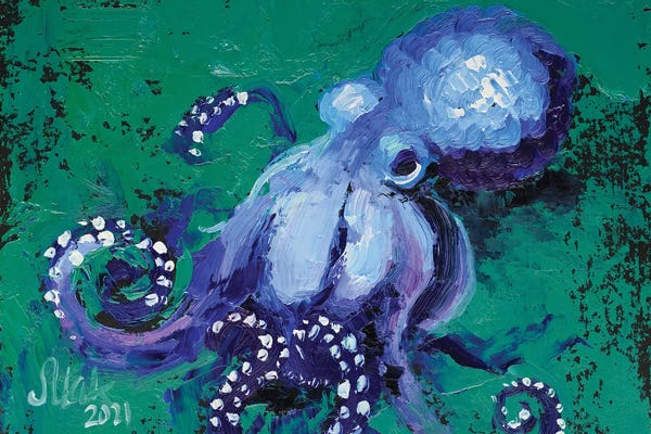 Octopi: Blue Octopus by Nataly Mak
