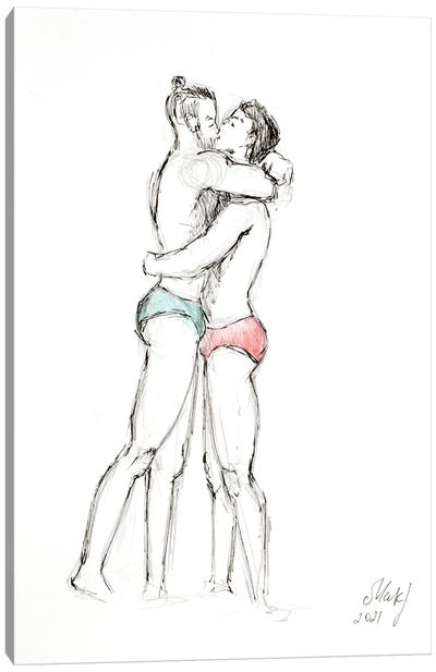 Couple Gay Canvas Art Print - LGBTQ+ Art