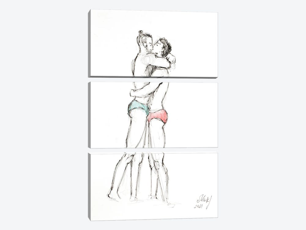 Couple Gay by Nataly Mak 3-piece Canvas Art