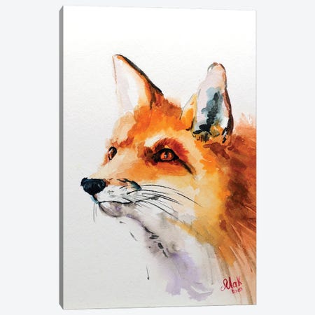 Fox Canvas Print #NTM31} by Nataly Mak Canvas Wall Art