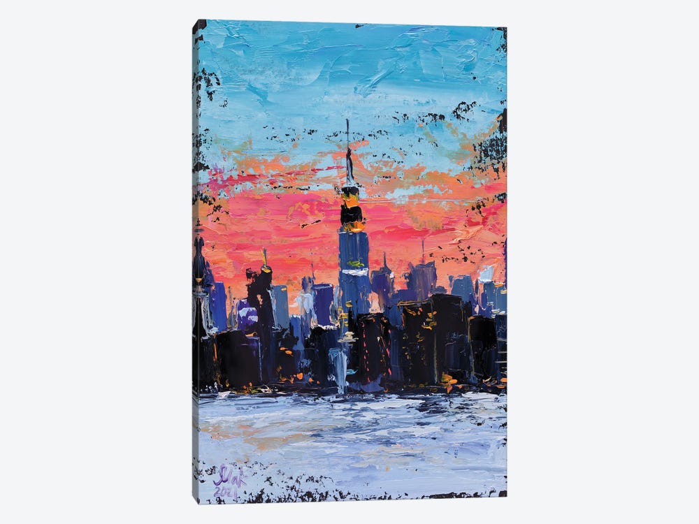 New York Skyline Night by Nataly Mak 1-piece Canvas Art Print