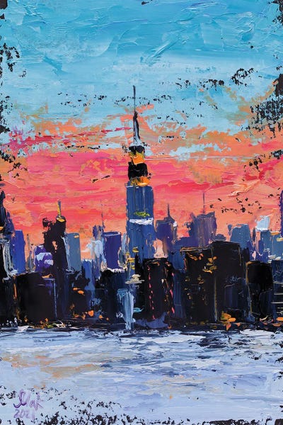 Night Sky: New York Skyline Night by Nataly Mak