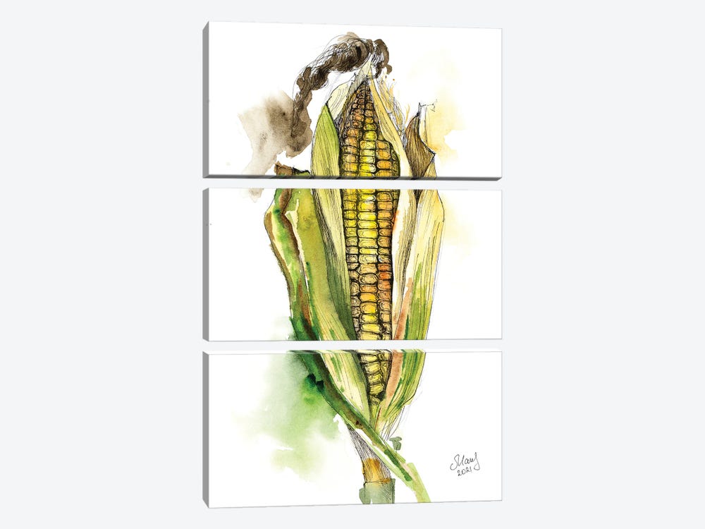 Corn by Nataly Mak 3-piece Canvas Wall Art