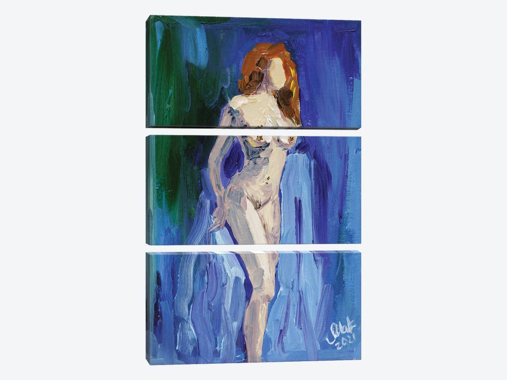 Nude Woman Boobs by Nataly Mak 3-piece Canvas Wall Art