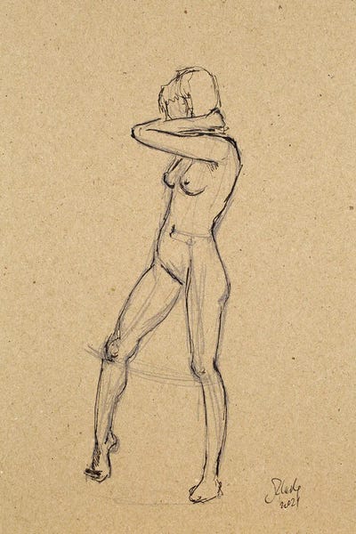 Naked Female by Nataly Mak framed wall art