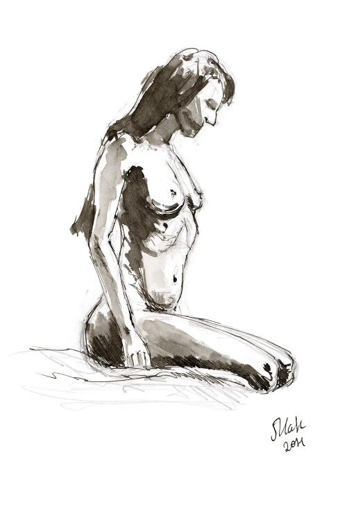 Nude Woman Seated by Nataly Mak wall art