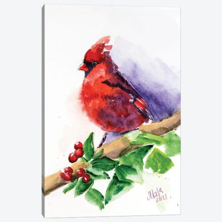Red Cardinal III Canvas Print #NTM333} by Nataly Mak Canvas Art