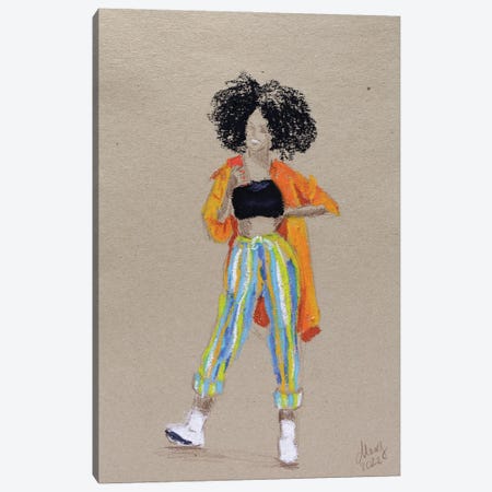 African Black Girl Canvas Print #NTM336} by Nataly Mak Canvas Print