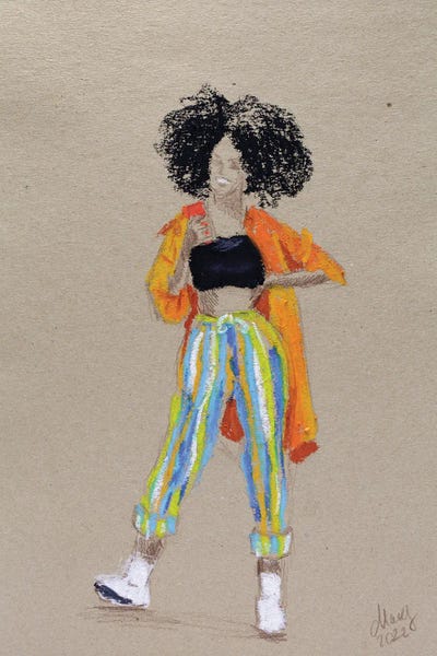 Women's Pants: African Black Girl by Nataly Mak