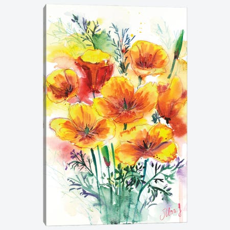 California Poppy Bouquet Canvas Print #NTM338} by Nataly Mak Canvas Art