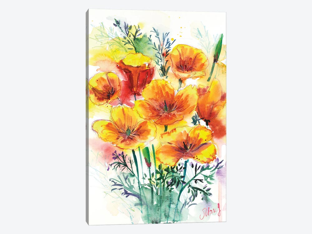 California Poppy Bouquet by Nataly Mak 1-piece Canvas Art Print