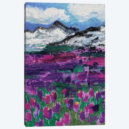 Mountain With Crocus Canvas Print #NTM339} by Nataly Mak Canvas Wall Art