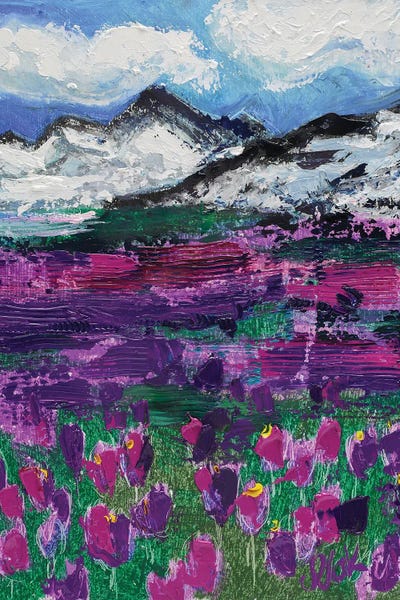 Nataly Mak: Mountain With Crocus by Nataly Mak