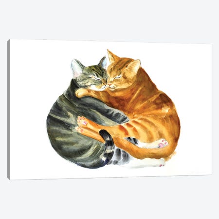 Cats Watercolor Canvas Print #NTM348} by Nataly Mak Canvas Print