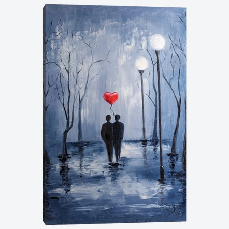 Couple Gay In The Park Canvas Print #NTM349} by Nataly Mak Art Print