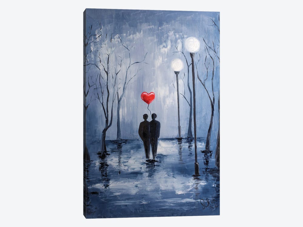 Couple Gay In The Park by Nataly Mak 1-piece Canvas Print