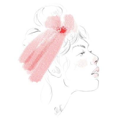 Girl Portrait Fashion Sketch by Nataly Mak framed wall art