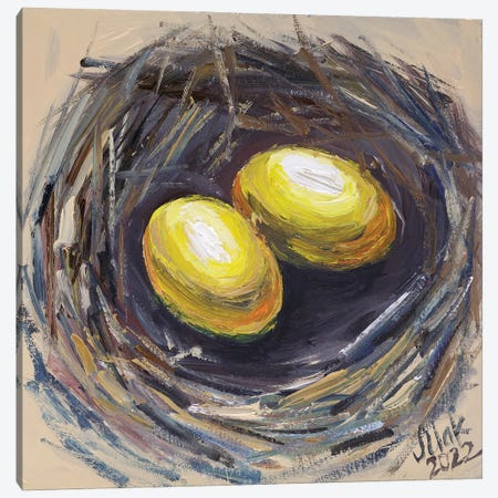 Golden Eggs Canvas Print #NTM354} by Nataly Mak Canvas Print