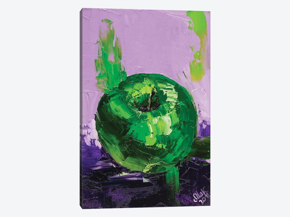 Green Apple by Nataly Mak 1-piece Canvas Wall Art