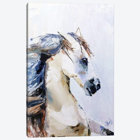 White Horse Canvas Print #NTM37} by Nataly Mak Canvas Art Print