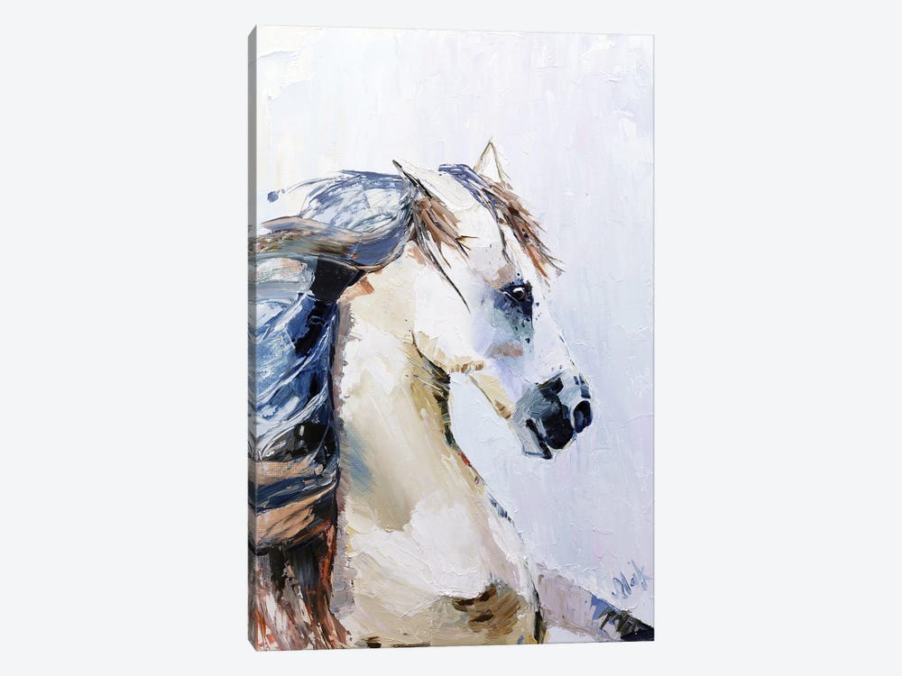 White Horse by Nataly Mak 1-piece Canvas Wall Art