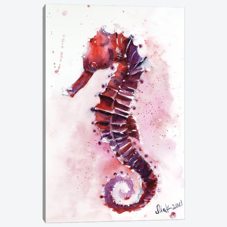 Seahorse Seacreature Watercolor Canvas Print #NTM380} by Nataly Mak Art Print