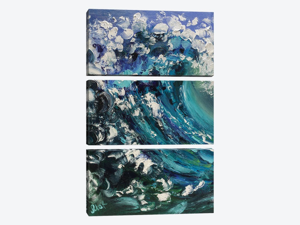 Sea Wave Oil Painting by Nataly Mak 3-piece Canvas Art