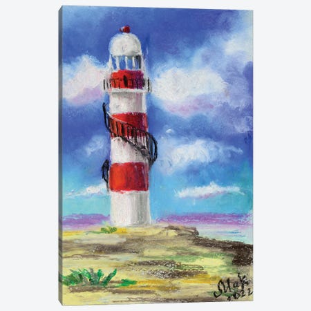 Lighthouse Pastel Art Canvas Print #NTM384} by Nataly Mak Canvas Artwork