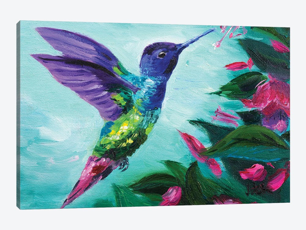Hummingbird And Fuchsia by Nataly Mak 1-piece Canvas Print