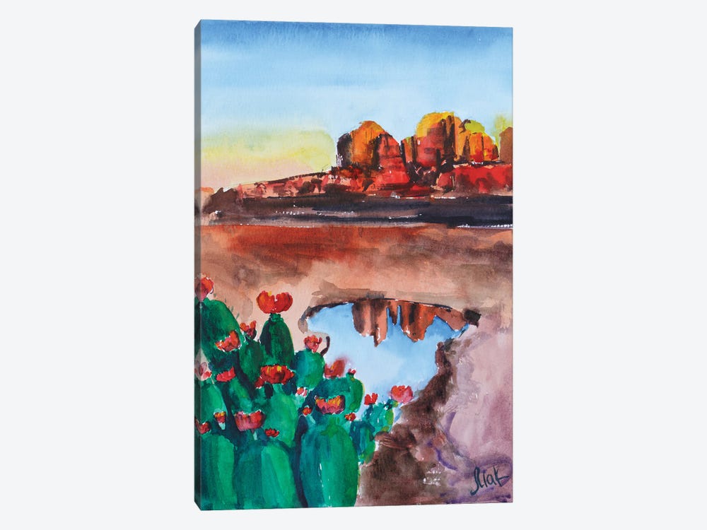 Grand Canyon Painting Arizona Watercolor National Park by Nataly Mak 1-piece Canvas Print