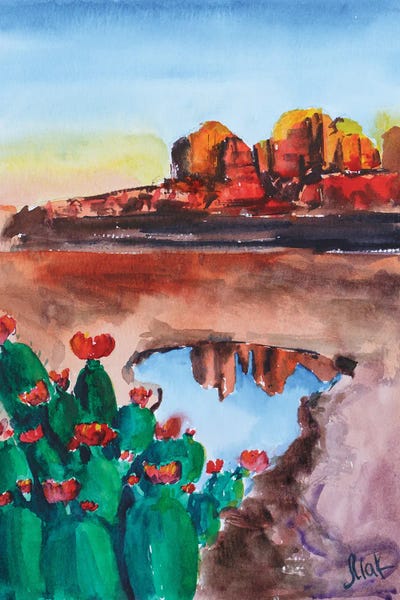 Grand Canyon National Park: Grand Canyon Painting Arizona Watercolor National Park by Nataly Mak