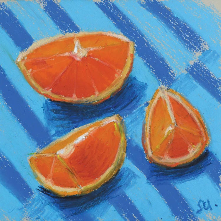 Orange Fruit Oil Pastel