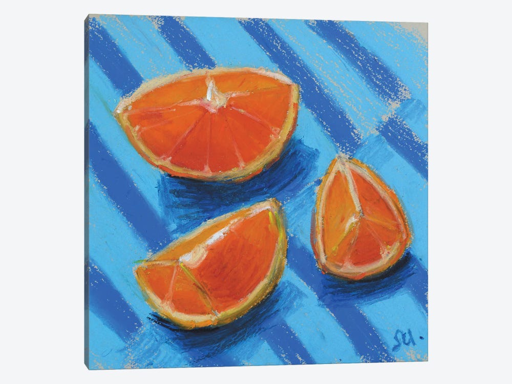 Orange Fruit Oil Pastel by Nataly Mak 1-piece Canvas Art Print