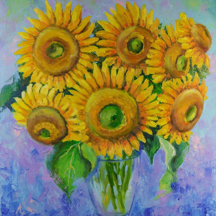 Sunflowers Bouquet Oil Painting