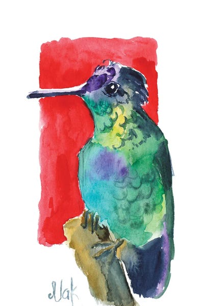 Chinese Décor: Hummingbird Chinese Painting by Nataly Mak