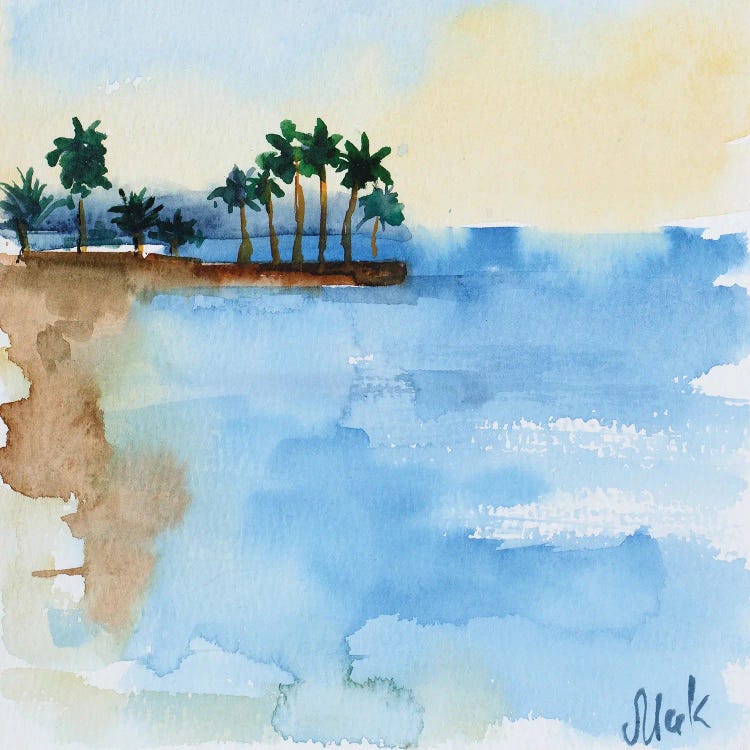 Palm Tree Watercolor by Nataly Mak wall art