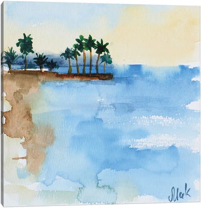 Palm Tree Watercolor Canvas Art Print - Nataly Mak