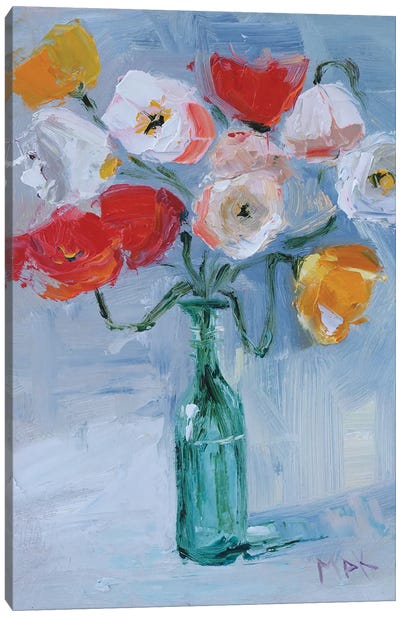 Poppy Bouquet In Vase Canvas Art Print - Nataly Mak