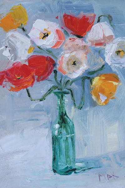 Nataly Mak: Poppy Bouquet In Vase by Nataly Mak