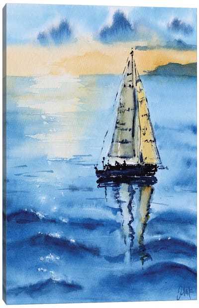 Puerto Rico Painting Sailboat Canvas Art Print - Nataly Mak