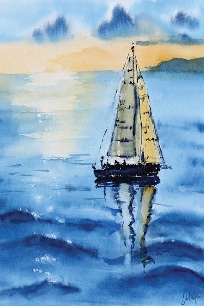 Nataly Mak: Puerto Rico Painting Sailboat by Nataly Mak