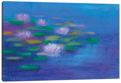 Lotus Flower Painting Water Lily Canvas Art Print - Nataly Mak