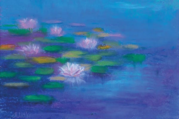 Lilies: Lotus Flower Painting Water Lily by Nataly Mak