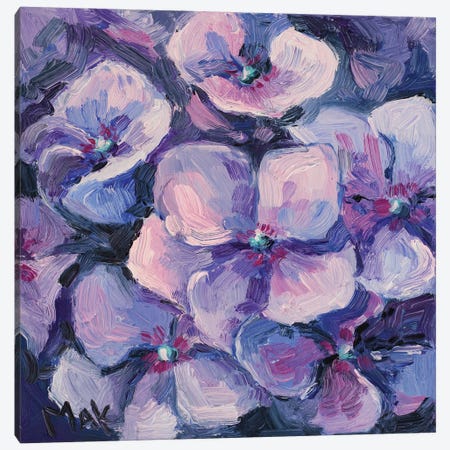 Purple Hydrangea Oil Painting Canvas Print #NTM422} by Nataly Mak Canvas Artwork