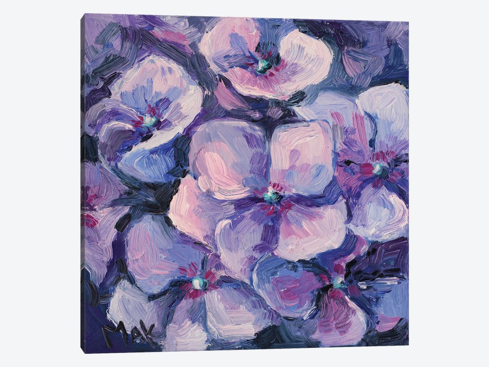 Purple Hydrangea Oil Painting by Nataly Mak 1-piece Canvas Print