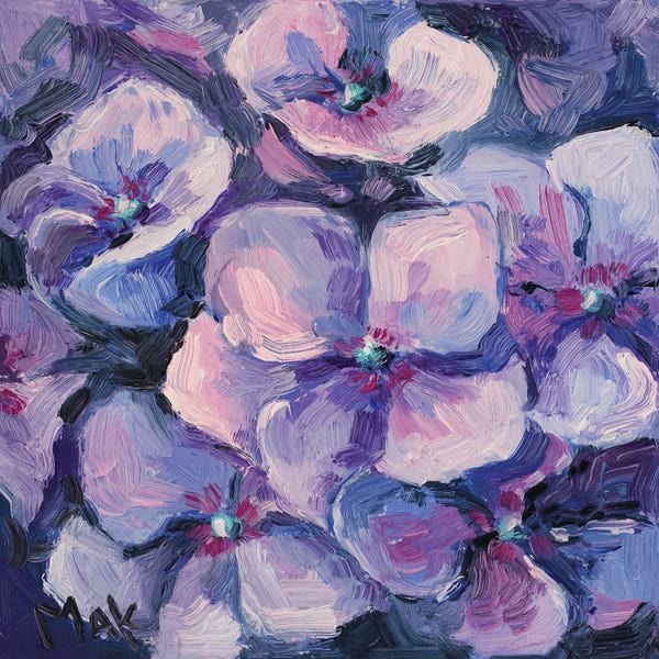 Hydrangeas: Purple Hydrangea Oil Painting by Nataly Mak