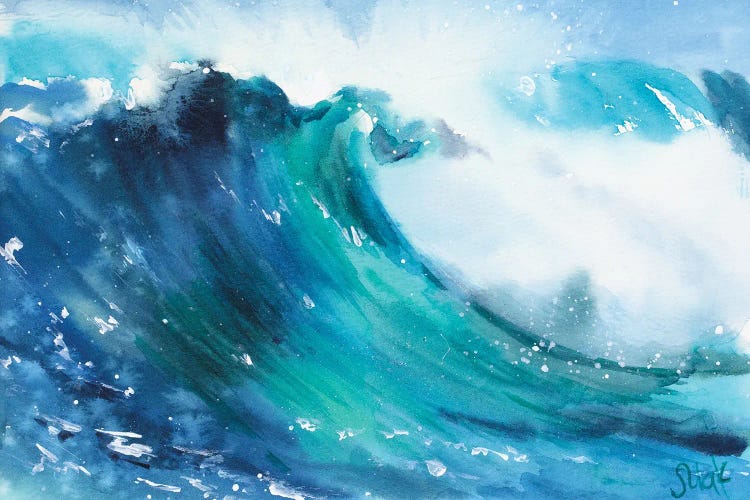 Wave Watercolor Painting