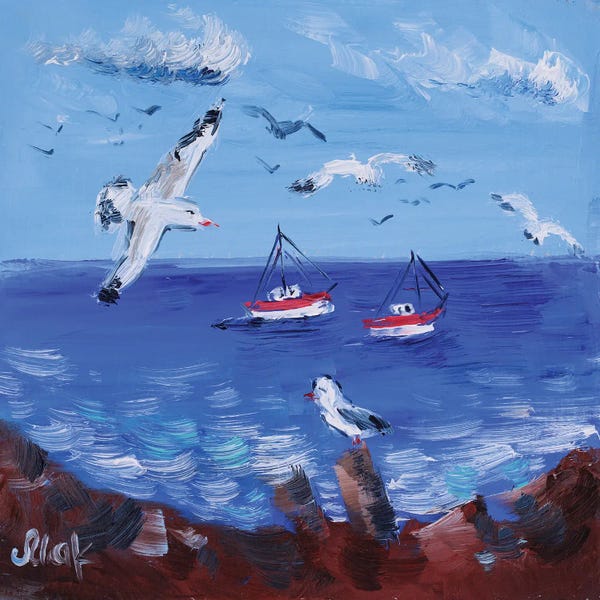Nataly Mak: Seascape With Seagull by Nataly Mak